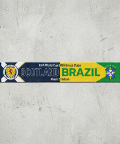 Global Soccer Event 2026 Scotland Vs Brazil Football Scarf Half Split