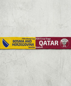 Global Soccer Event 2026 Bosnia And Herzegovina Vs Qatar Football Scarf Bold Text