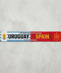 Global Soccer Event 2026 Uruguay Vs Spain Football Scarf Iconic Crests