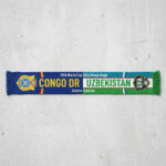 Global Soccer Event 2026 Congo DR Vs Uzbekistan Football Scarf Vibrant National Colors