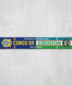 Global Soccer Event 2026 Congo DR Vs Uzbekistan Football Scarf Vibrant National Colors