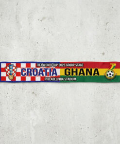 Global Soccer Event 2026 Croatia Vs Ghana Football Scarf Official Team Crests