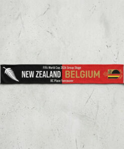 Global Soccer Event 2026 New Zealand Vs Belgium Football Scarf Dual Fringe