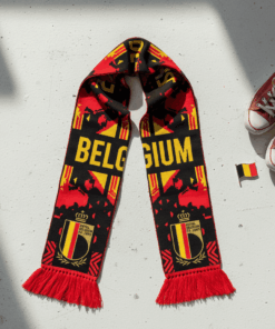 Global Soccer Event 2026 Belgium Scarf Bold Graphic Layout