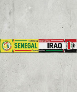 Global Soccer Event 2026 Senegal Vs Iraq Football Scarf Bold Typography