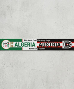 Global Soccer Event 2026 Algeria Vs Austria Football Scarf Split Design Fringe
