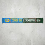 Global Soccer Event 2026 Congo DR Vs Uzbekistan Football Scarf Dual Color Fringe