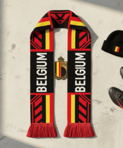 Global Soccer Event 2026 Belgium Scarf Dual Lion Pattern