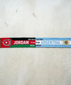 Global Soccer Event 2026 Jordan Vs Argentina Football Scarf Dual Color Fringe