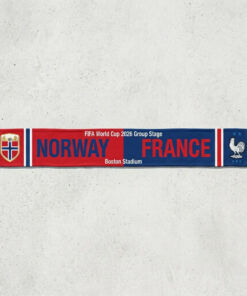 Global Soccer Event 2026 Norway Vs France Football Scarf Rivalry Print