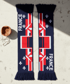 Global Soccer Event 2026 France Scarf Fringed Knit Edge