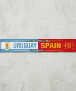 Global Soccer Event 2026 Uruguay Vs Spain Football Scarf Dual Fringe