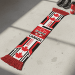 Global Soccer Event 2026 Canada Scarf Abstract Wave Motif