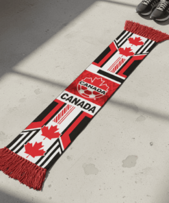 Global Soccer Event 2026 Canada Scarf Abstract Wave Motif