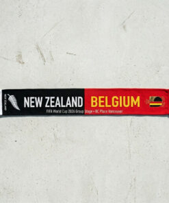 Global Soccer Event 2026 New Zealand Vs Belgium Football Scarf Bold Typography