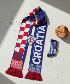 Global Soccer Event 2026 Croatia Scarf Symmetrical Crest Layout