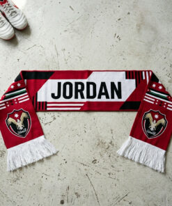 Jordan Scarf Global Soccer Event 2026 Red White Black Design
