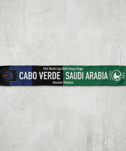 Global Soccer Event 2026 Cabo Verde Vs Saudi Arabia Football Scarf Blue Green