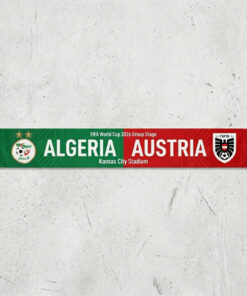 Global Soccer Event 2026 Algeria Vs Austria Football Scarf Bold Typography Print