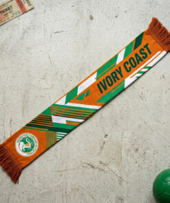 Ivory Coast Scarf Global Soccer Event 2026 Classic Orange White Fringes