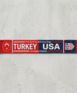 Global Soccer Event 2026 Turkey Vs USA Football Scarf Dual Crests