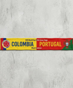 Global Soccer Event 2026 Colombia Vs Portugal Football Scarf Official Team Crests