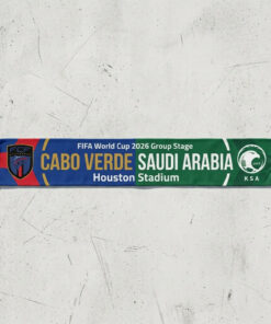 Global Soccer Event 2026 Cabo Verde Vs Saudi Arabia Football Scarf Combined Logos