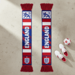 Global Soccer Event 2026 England Scarf White Tassel Fringe
