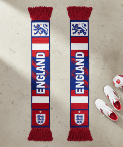 Global Soccer Event 2026 England Scarf White Tassel Fringe