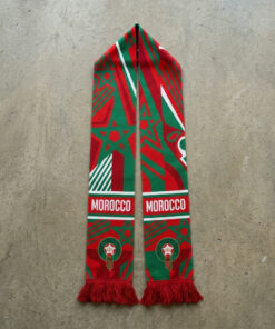 Morocco Scarf Global Soccer Event 2026 Traditional Patterned Border Detail