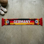 Global Soccer Event 2026 Germany Scarf Gold Fringe Ends