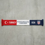 Global Soccer Event 2026 Turkey Vs USA Football Scarf Dual Fringe