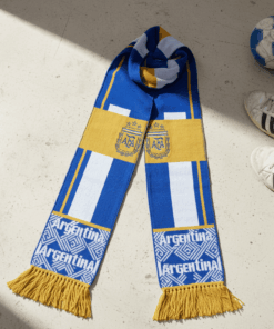 Global Soccer Event 2026 Argentina Scarf Gold Crest Detail