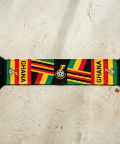 Global Soccer Event 2026 Ghana Scarf Black Fringe Edge