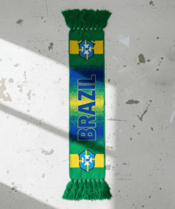 Global Soccer Event 2026 Brazil Scarf Gradient Text Design