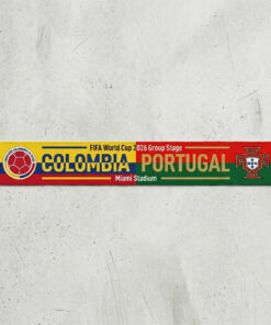 Global Soccer Event 2026 Colombia Vs Portugal Football Scarf Bold Typography Print