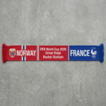Global Soccer Event 2026 Norway Vs France Football Scarf Dual Fringe