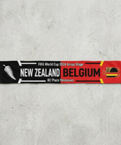 Global Soccer Event 2026 New Zealand Vs Belgium Football Scarf Vancouver Edition