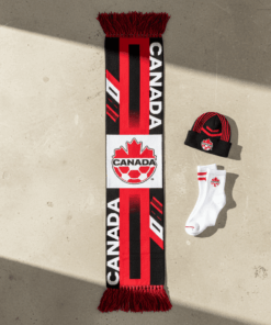 Global Soccer Event 2026 Canada Scarf Knitted Texture Detail