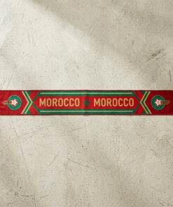 Morocco Scarf Global Soccer Event 2026 With Red And Green Vertical Stripes
