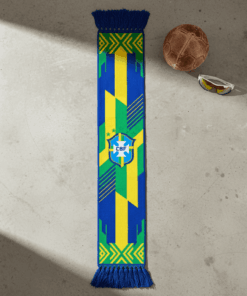 Global Soccer Event 2026 Brazil Scarf Classic Knitted Pattern