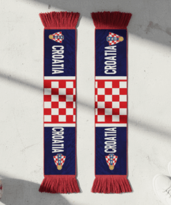 Global Soccer Event 2026 Croatia Scarf Geometric Checker Pattern