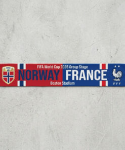 Global Soccer Event 2026 Norway Vs France Football Scarf Split Design
