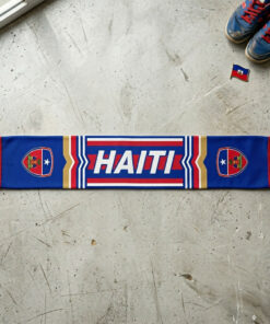Global Soccer Event 2026 Haiti Scarf Symmetric Pattern Design