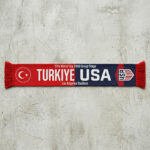 Global Soccer Event 2026 Turkey Vs USA Football Scarf Red Navy