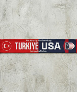 Global Soccer Event 2026 Turkey Vs USA Football Scarf Red Navy