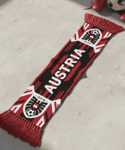 Global Soccer Event 2026 Austria Scarf Fringed Knit End