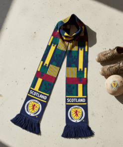 Scotland Scarf Global Soccer Event 2026 National Pride With Traditional Fringed Edges