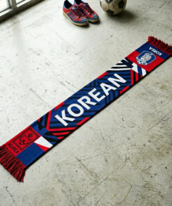 South Korea Scarf Global Soccer Event 2026 With Bold Vertical Typography Design