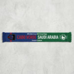 Global Soccer Event 2026 Cabo Verde Vs Saudi Arabia Football Scarf Dual Crests